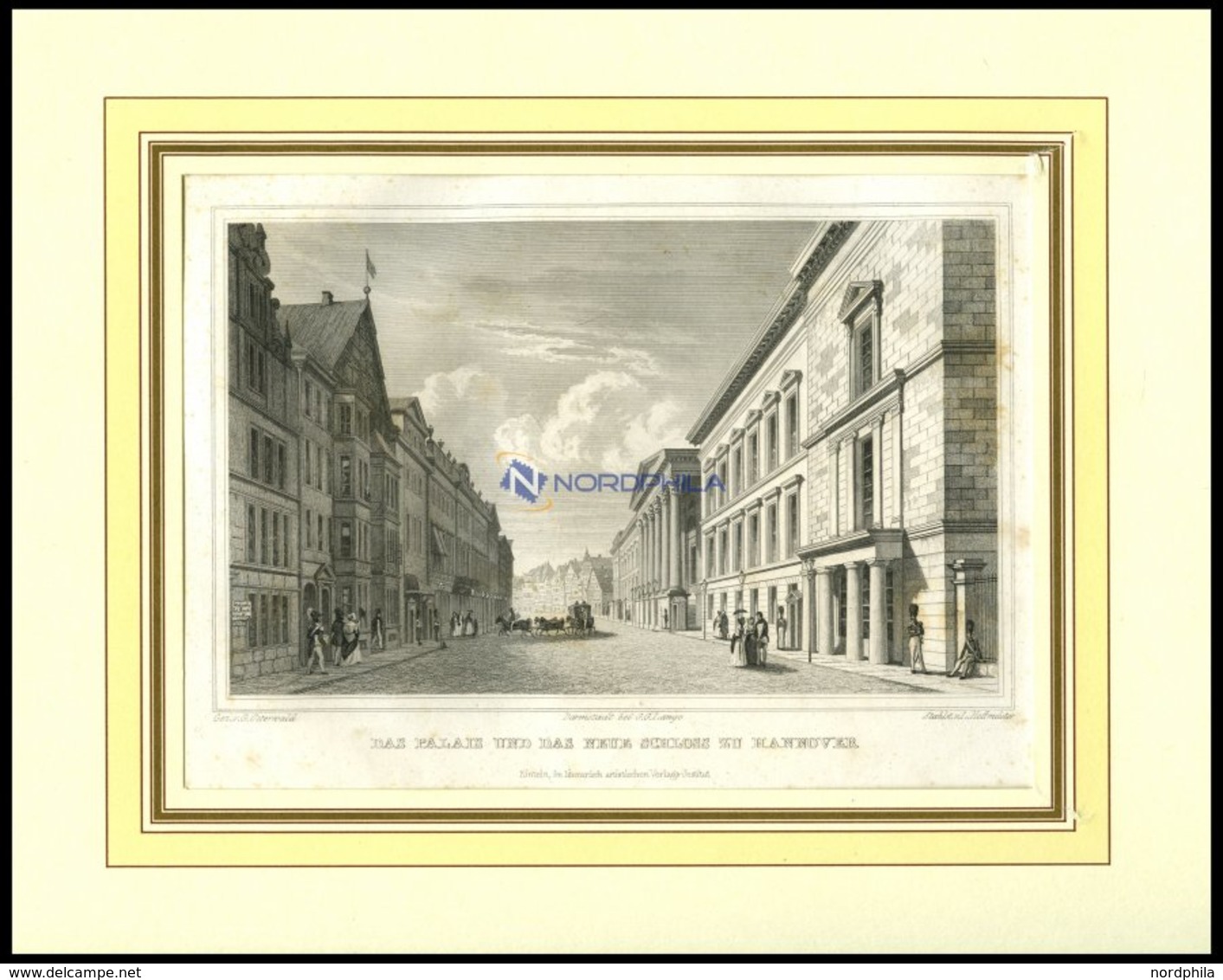 HANNOVER: Das Palais Und Das Neue Schloß, Stahlstich Von Osterwald/Hoffmeister, 1840 - Litografía