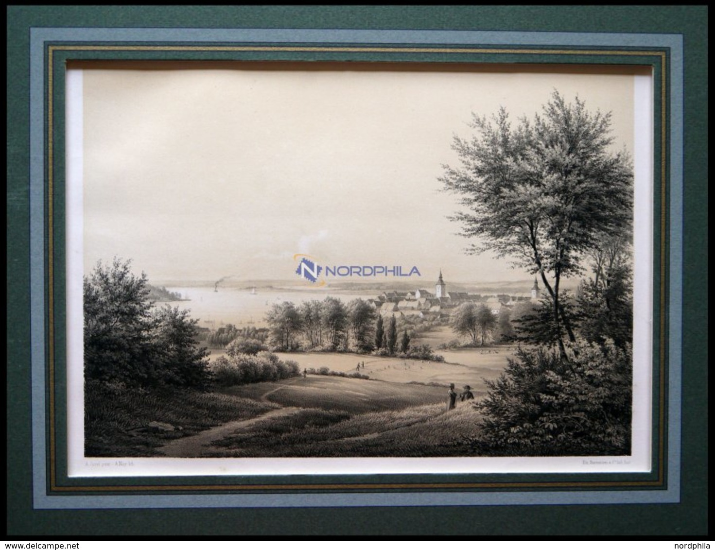 SVENDBORG (Svendborg), Gesamtansicht, Lithographie Mit Tonplatte Von Alexander Nay Nach A. Juuel Bei Emil Baerentzen, 18 - Lithographies