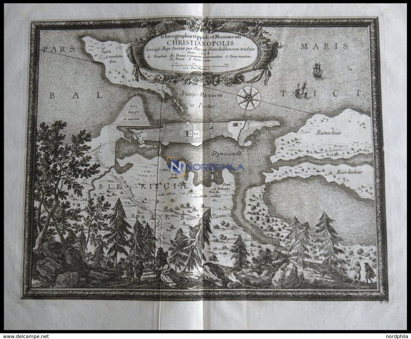 CHRISTIANOPEL, Grundrißplan Der Stadt Und Festung Nebst Umliegender Gegend, Hübsche Ansicht, Kupferstich Von Pufendorf A - Lithografieën