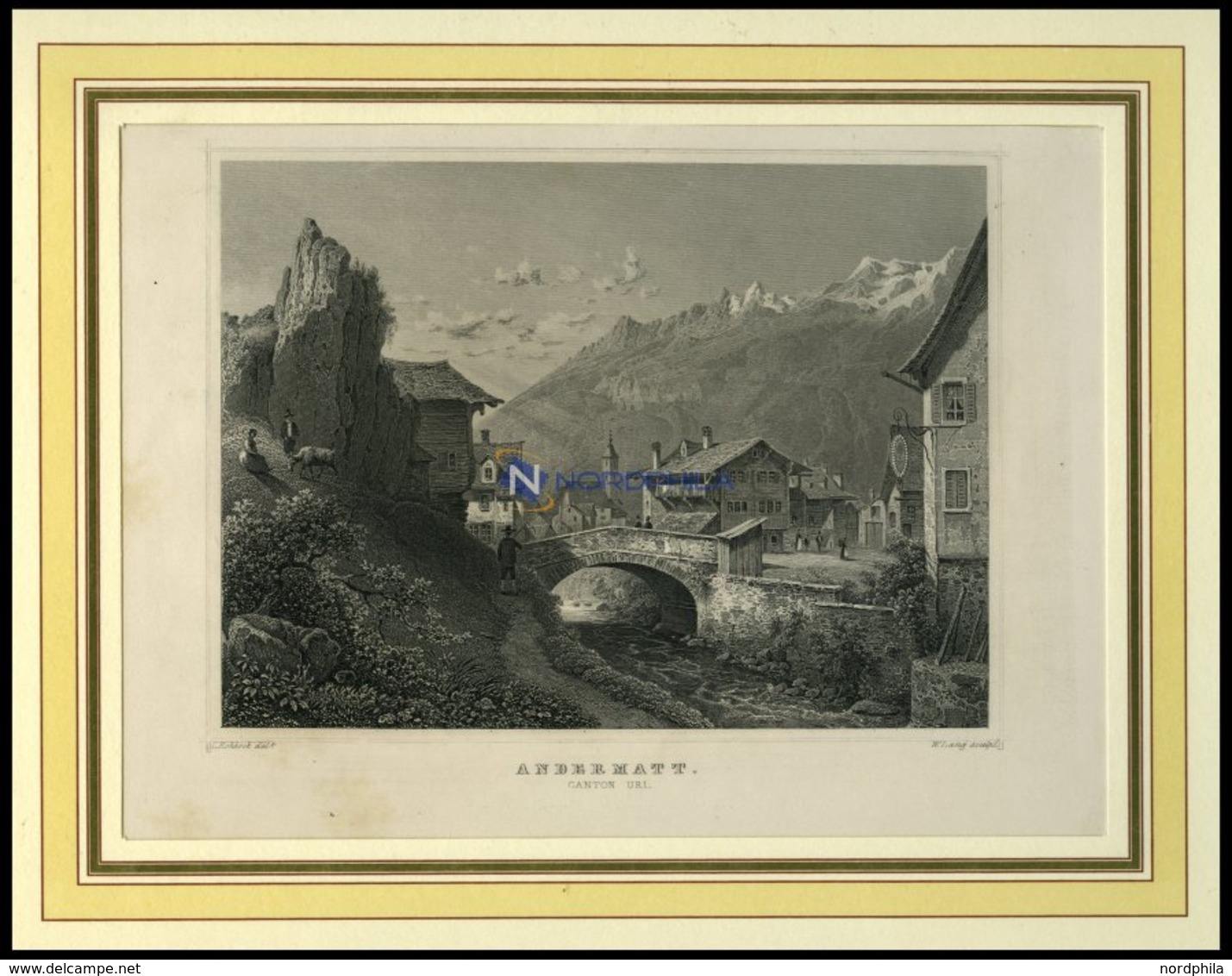 ANDERMATT/URI, Teilansicht, Stahlstich Von Rohbock/Lang Um 1840 - Litografía