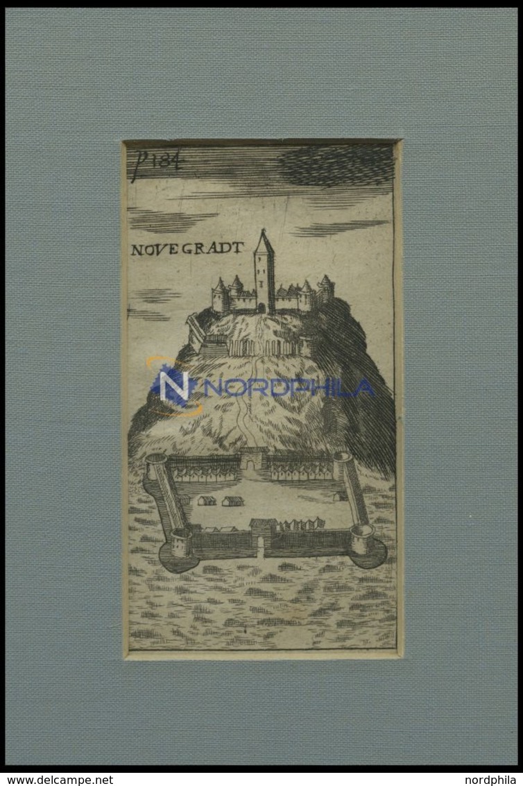 NOVIGRAD: Die Festung, Kupferstich Um 1685 - Lithografieën