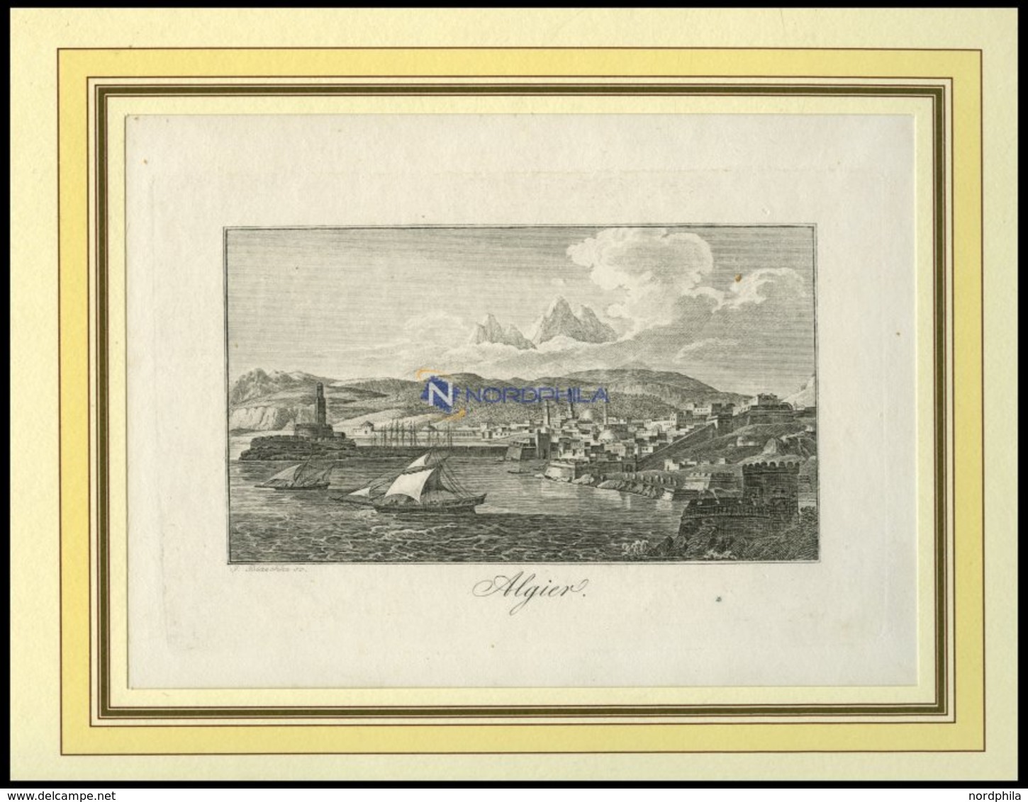 ALGERIEN: Algier, Gesamtansicht, Kupferstich Von Blaschke Um 1830 - Litografía