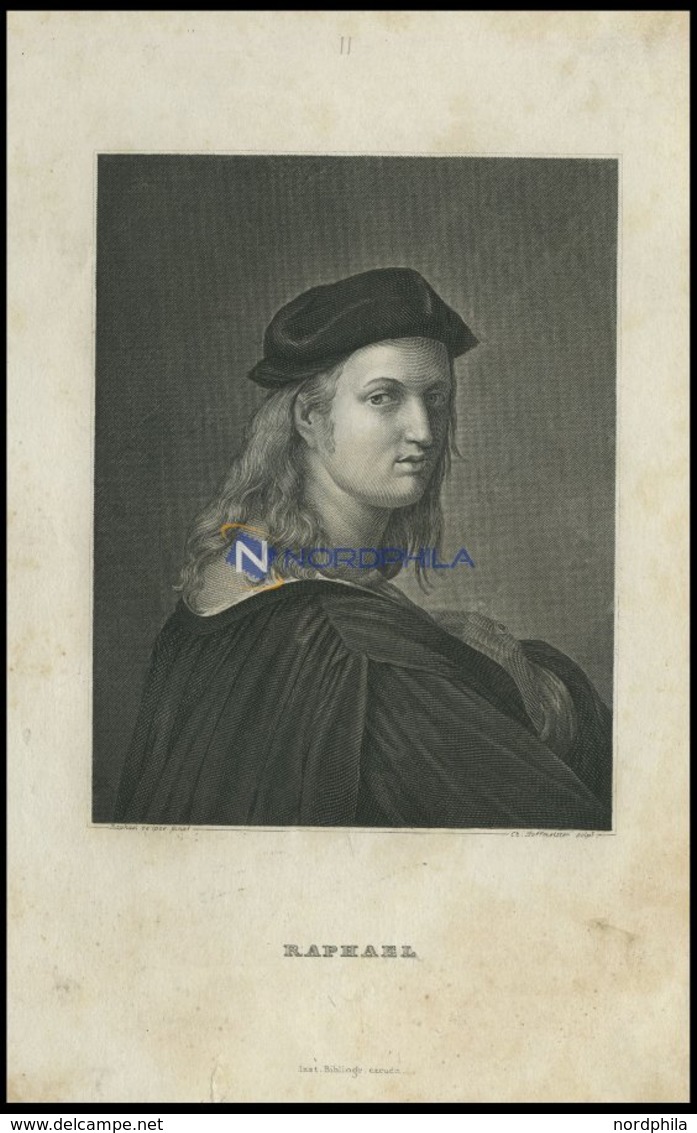 Raphael, Stahlstich Von B.I. Um 1840 - Lithografieën