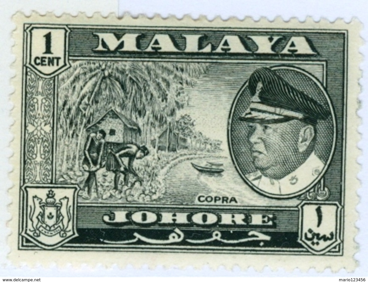 MALESIA, STATI FEDERALI, JOHORE, COMMEMORATIVO, SULTAN ISMAIL, 1960, FRANCOBOLLI NUOVI (MLH*) Michel 143   Scott 158 - Johore