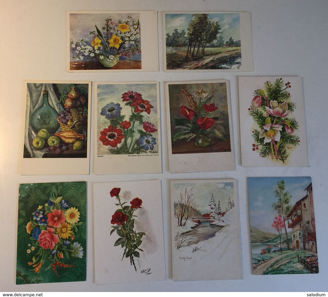 Lotto 10 Cartoline - Artistiche Fiori Arte Pittura Illustratore - 5 - 99 Cartoline