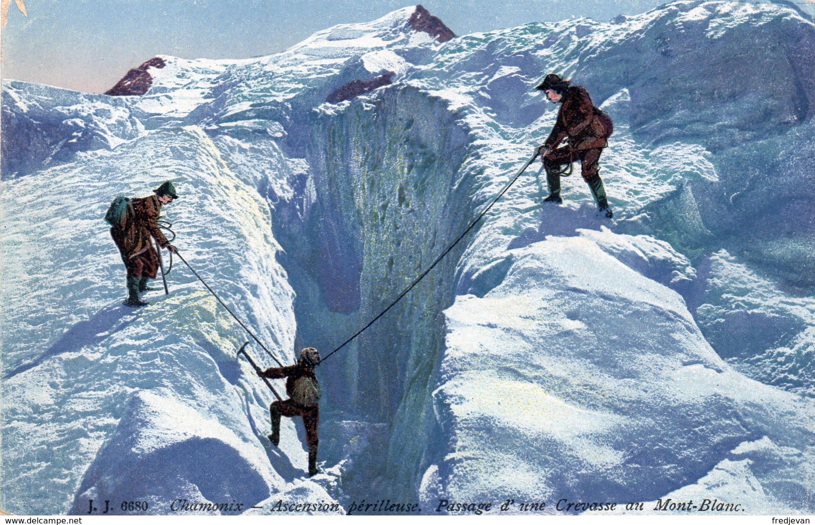 Chamonix - Ascension Périlleuse D'une Crevasse Au Mont-Blanc  / J.J. 6680 - Alpinisme