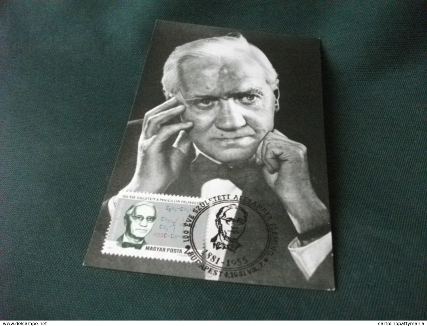 CARTOLINA POSTALE MAXIMUM  MAGYAR POSTA ALEXANDER FLEMING  PREMIO NOBEL MEDICINA PRIMO PIANO - Premi Nobel