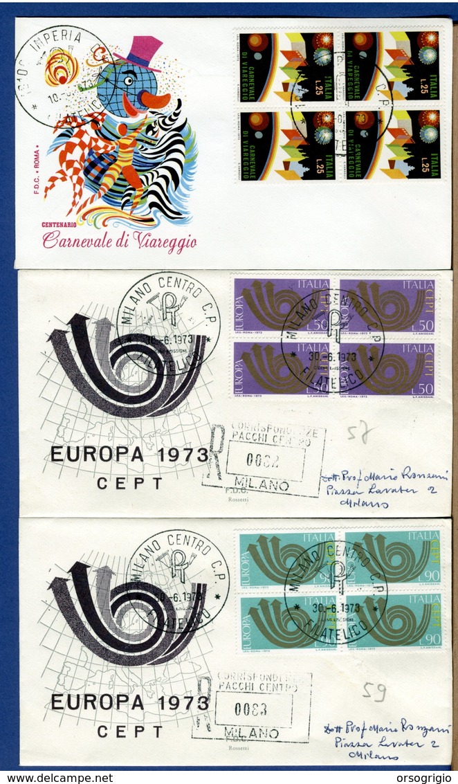 ITALIA - FDC 1973 - CARNEVALE VIAREGGIO - EUROPA - FDC