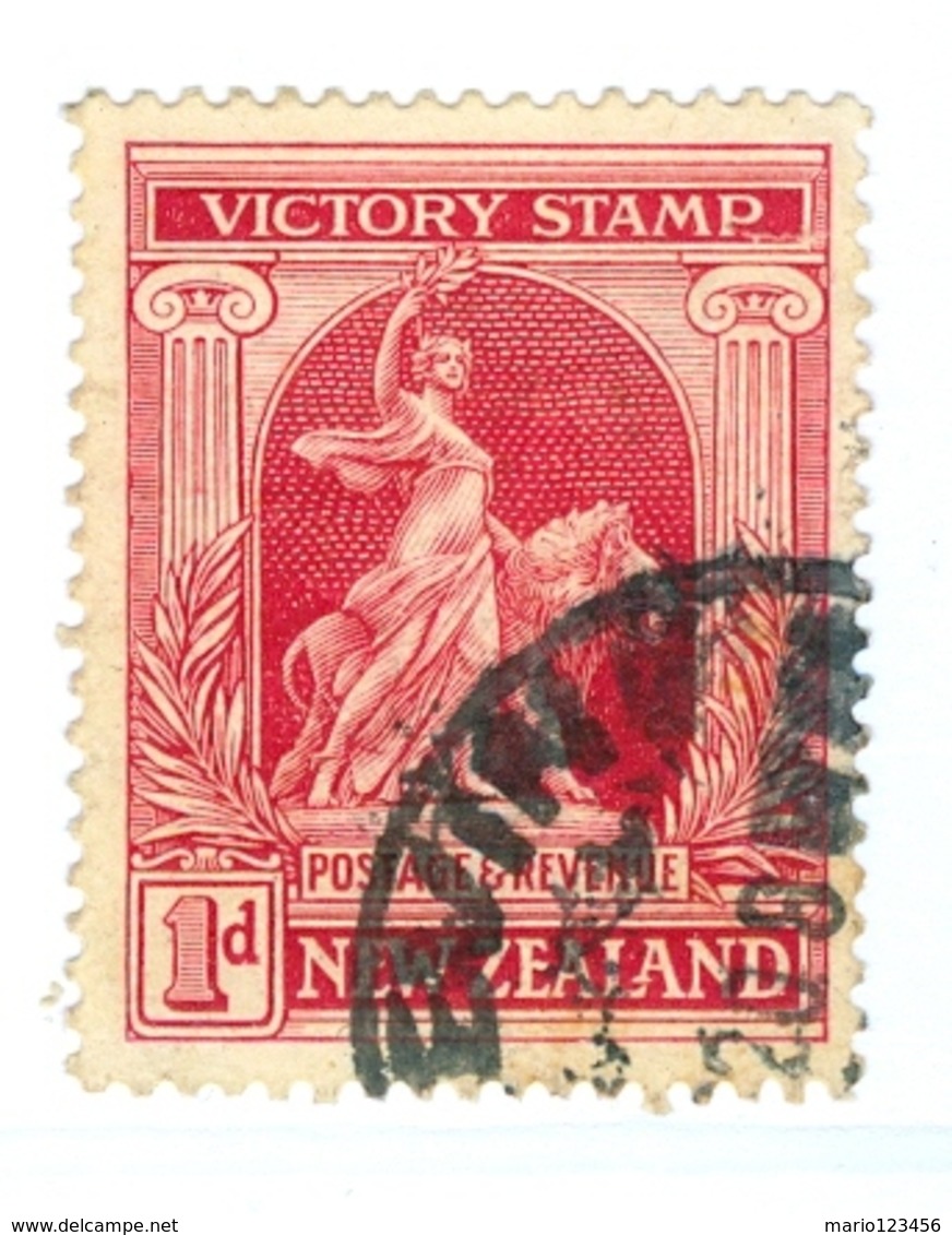 NUOVA ZELANDA, NEW ZEALAND, COMMEMORATIVO, VITTORIA, 1920, FRANCOBOLLI USATI Yvert Tellier 170   Scott 166 - Used Stamps