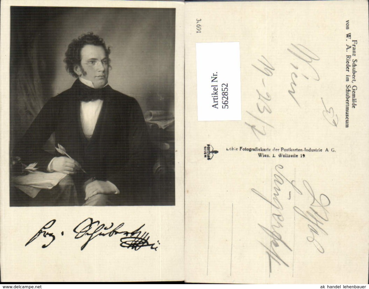 562852,Franz Schubert Portrait V. W. A. Rieder Komponist Musik - Schriftsteller