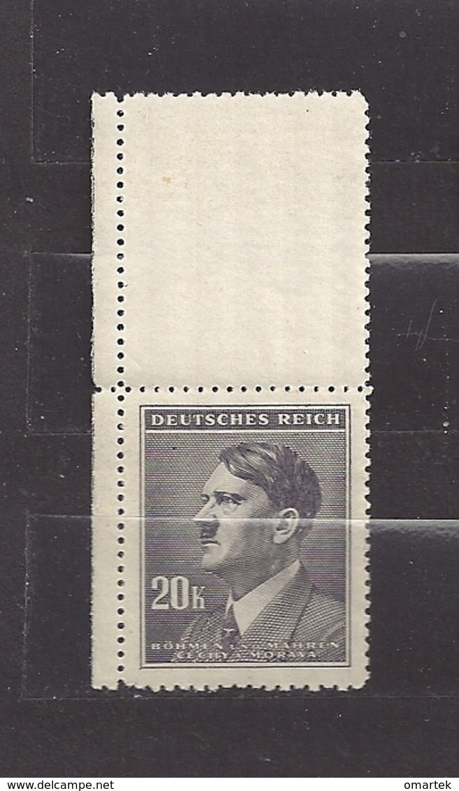 Bohemia & Moravia Böhmen Und Mähren 1942 MNH ** Mi 108 Zf Sc 81 Hitler. Coupon  Upper With Margin Of Sheet. - Unused Stamps