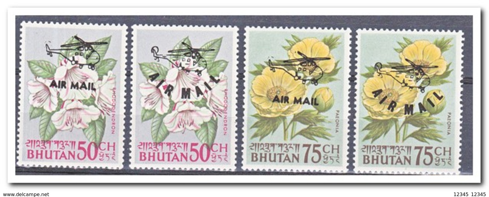 Bhutan 1967, Postfris MNH, Flowers, Overprint - Bhutan