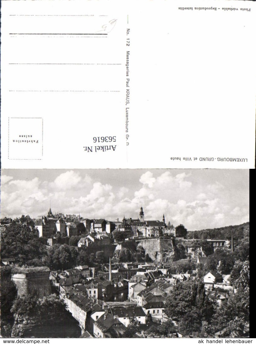 563616,Luxembourg Luxemburg Grund Et Ville Haute - Sonstige & Ohne Zuordnung
