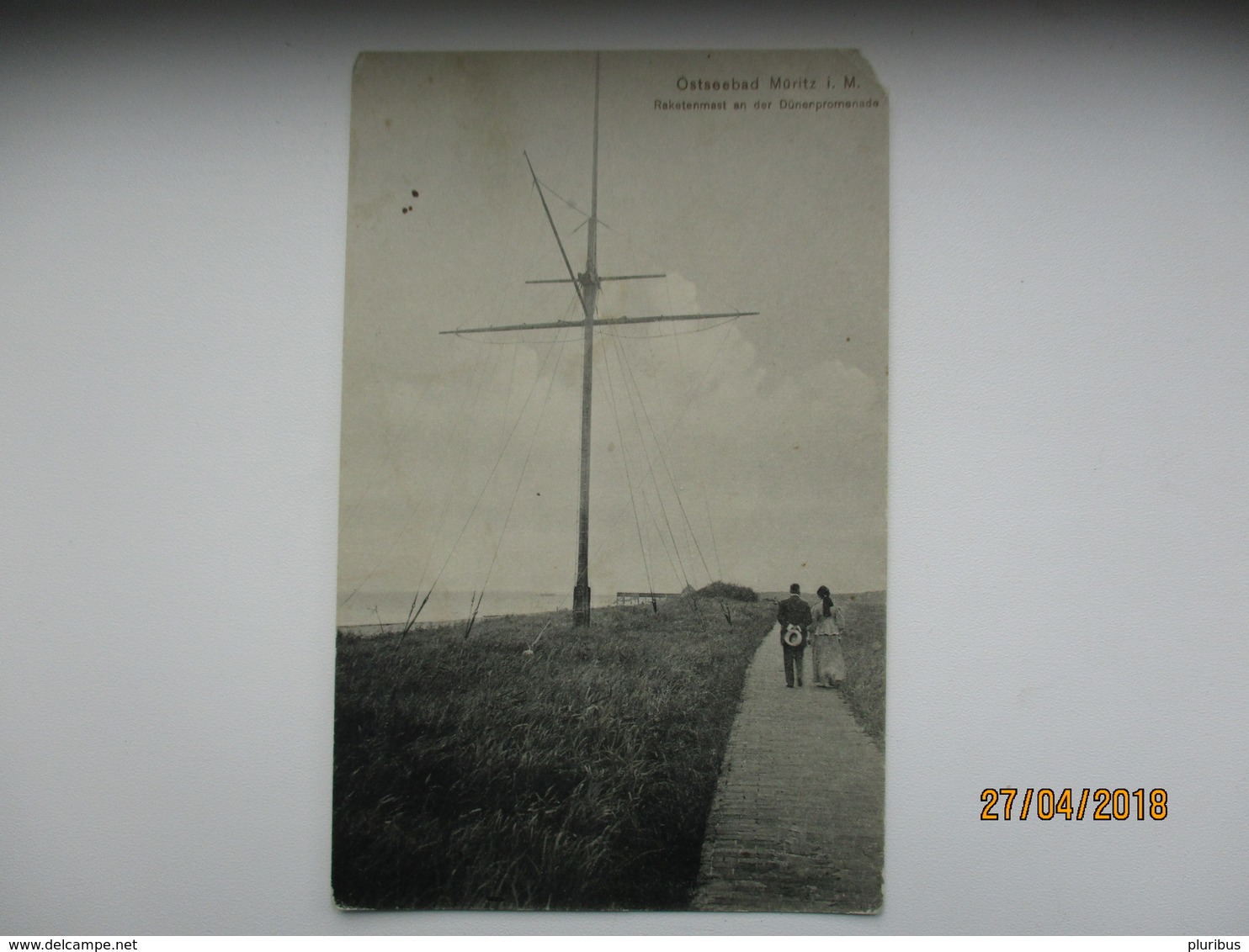 OSTSEEBAD MÜRITZ RAKETENMAST AN DER DÜNENPROMENADE  , OLD  POSTCARD   , O - Waren (Mueritz)