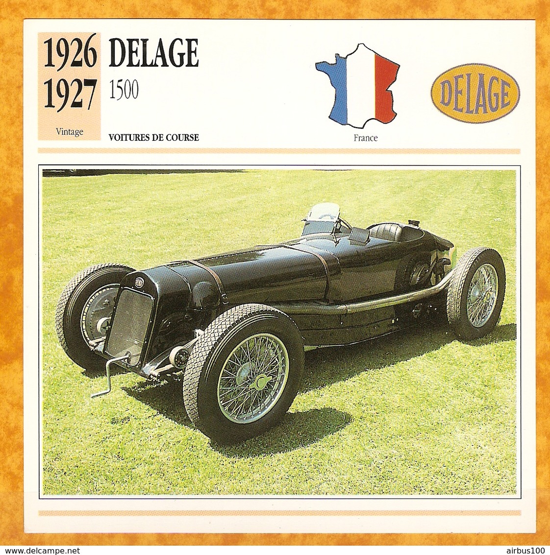 1926 FRANCE VIEILLE VOITURE DELAGE 1500 - FRANCE OLD CAR - FRANCIA VIEJO COCHE - VECCHIA MACCHINA - Cars