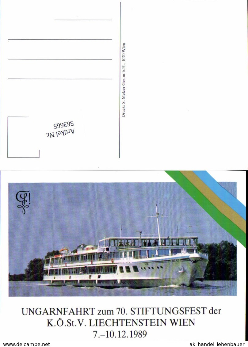 563665,Studentica Studentika Dampfer Ungarnfahrt Liechtenstein Wien 1989 - Ecoles