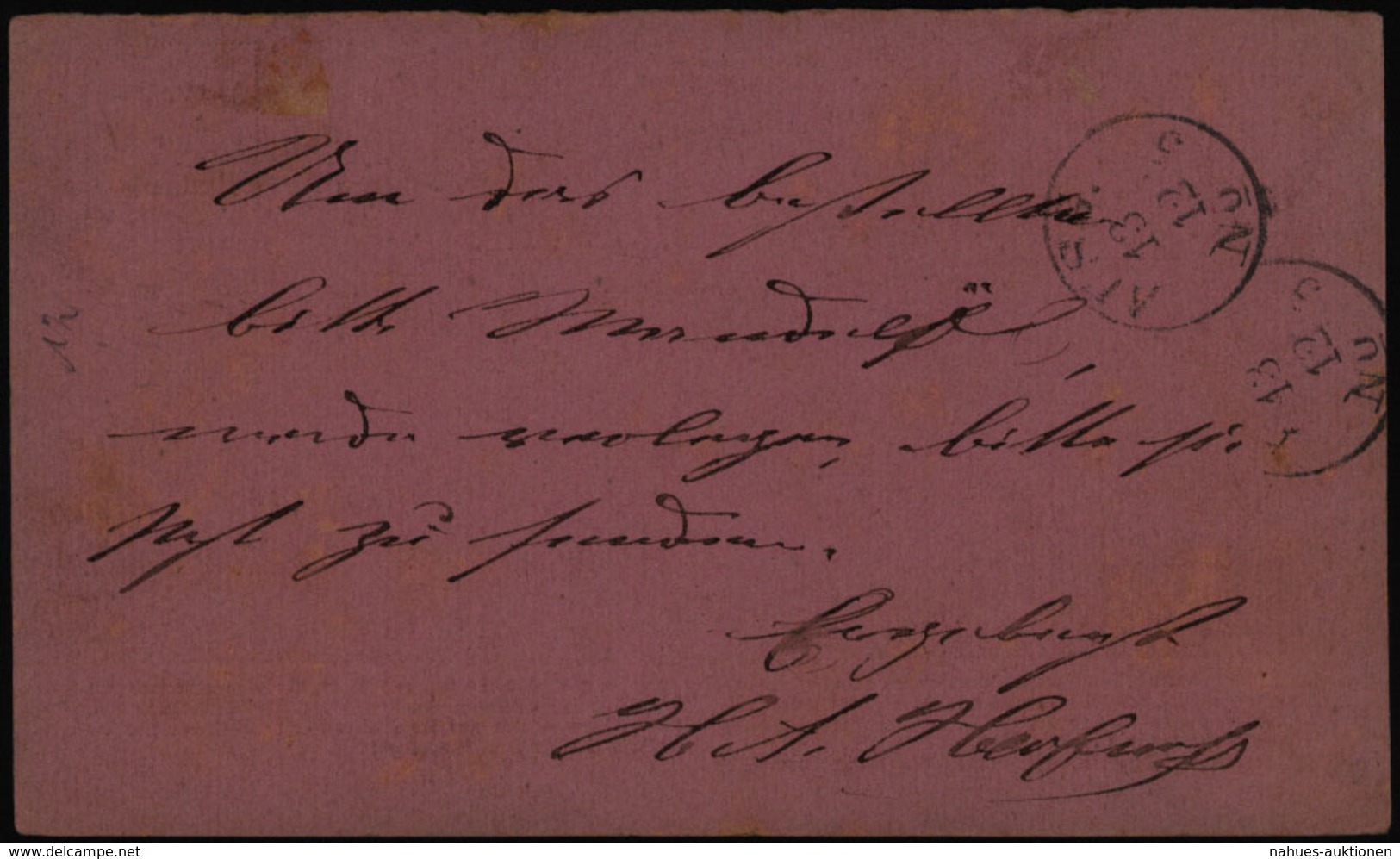 Dt. Reich Correspondenz Frage-Karte EF Brustschild 3 Glückstadt Kiel 13.12.1873 - Sonstige & Ohne Zuordnung