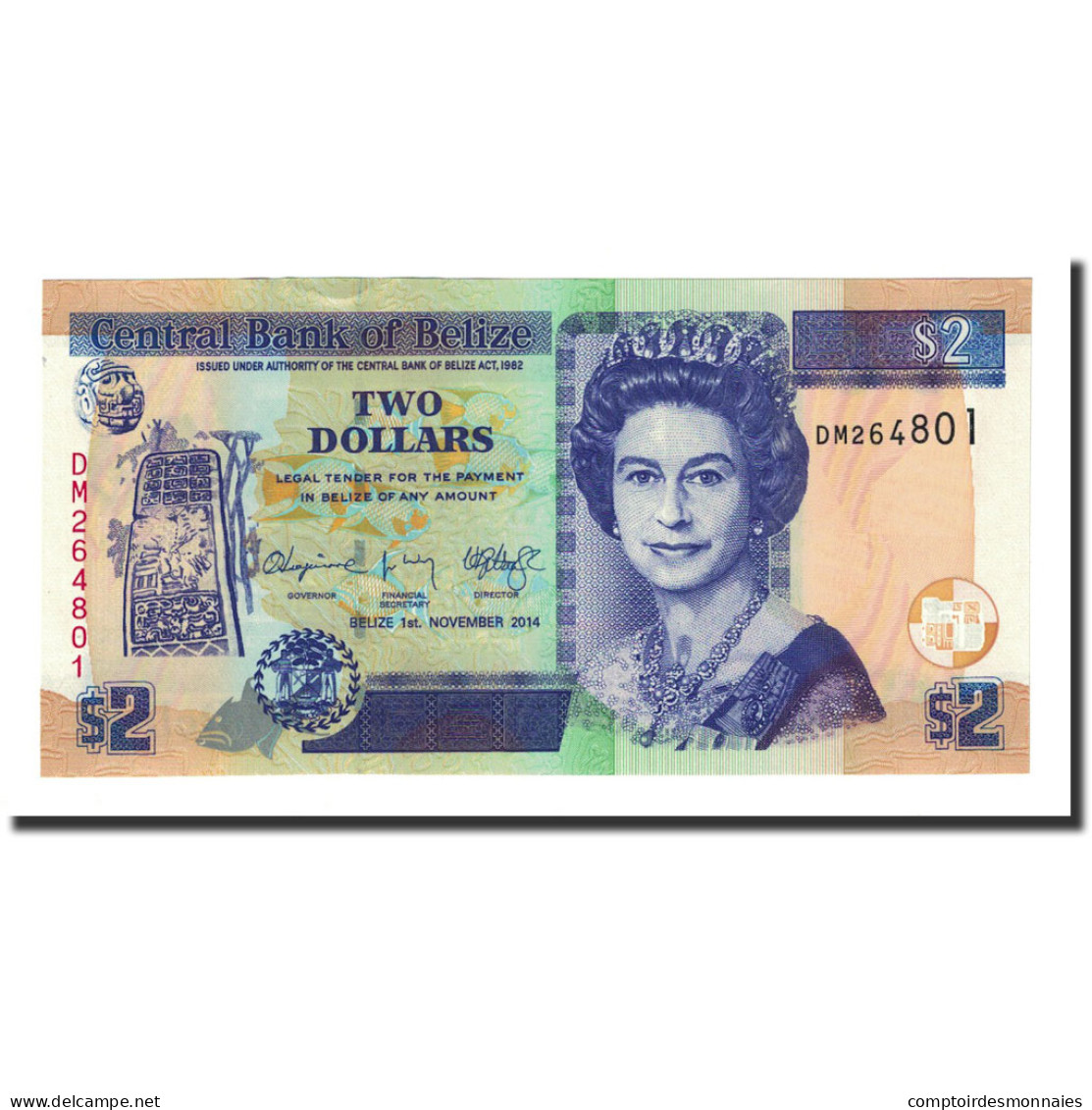 Billet, Belize, 2 Dollars, 2014-11-01, NEUF - Belize