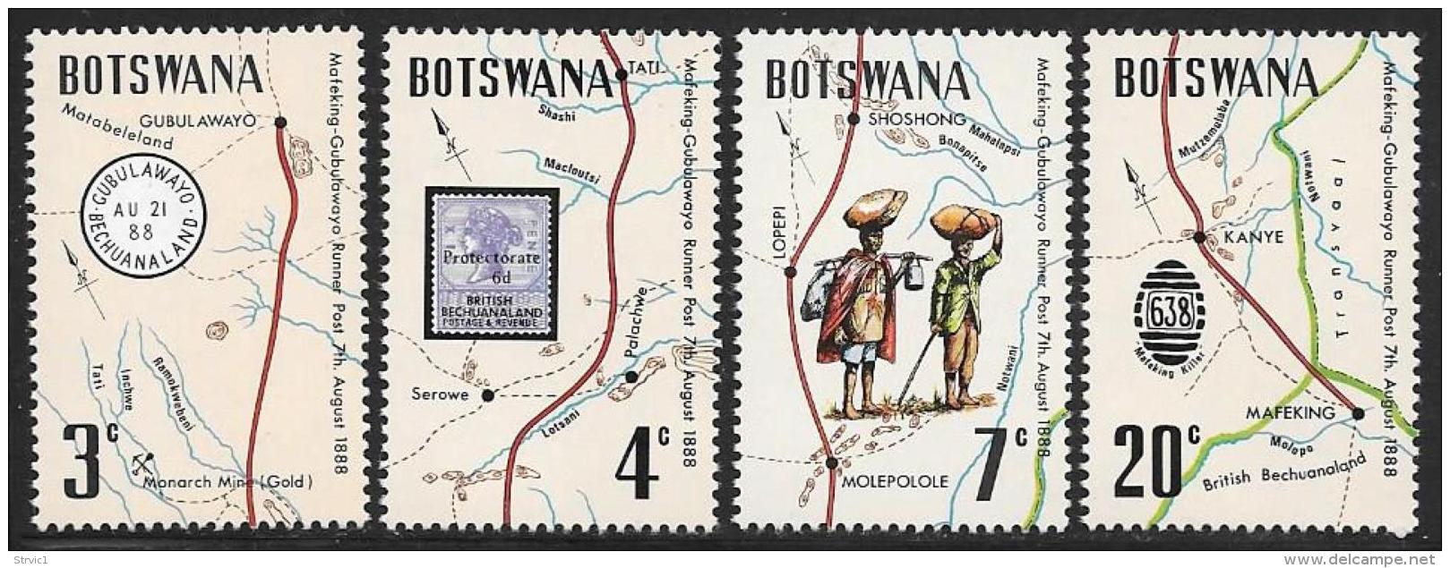 Botswana, Scott # 88-91 MNH Mafeking Trail Maps, 1972 - Botswana (1966-...)