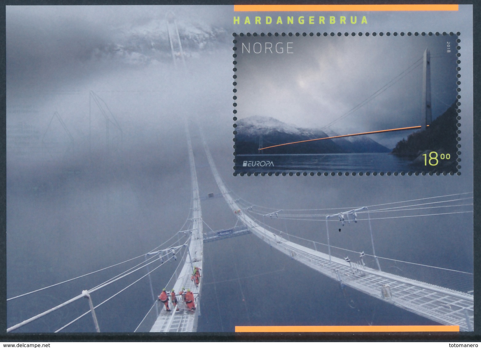 NORWAY/Norwegen, EUROPA 2018 "Bridges" Souvenir Sheet** - 2018