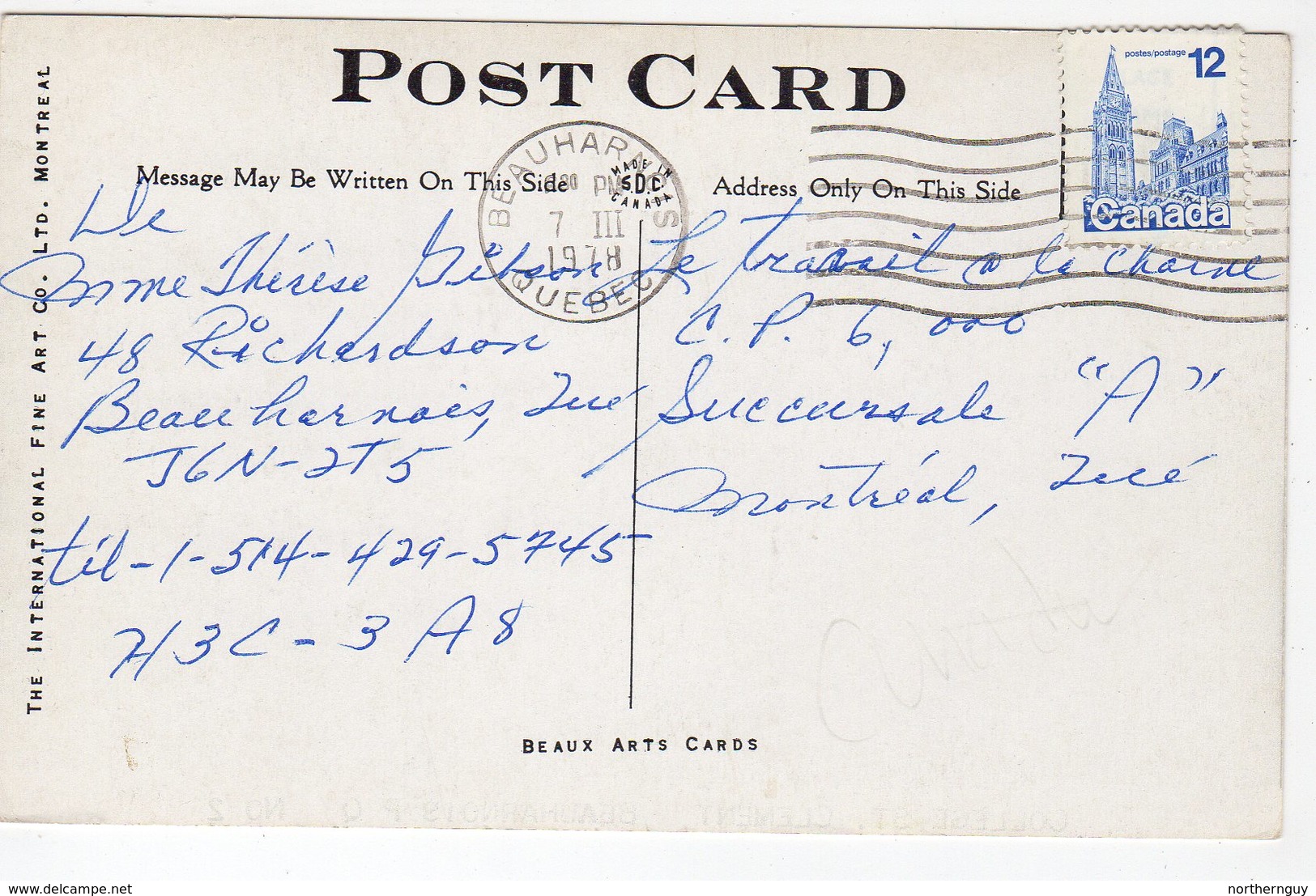 BEAUHARNOIS, Quebec, Canada. College St. Clement, 1978 Postcard - Other & Unclassified