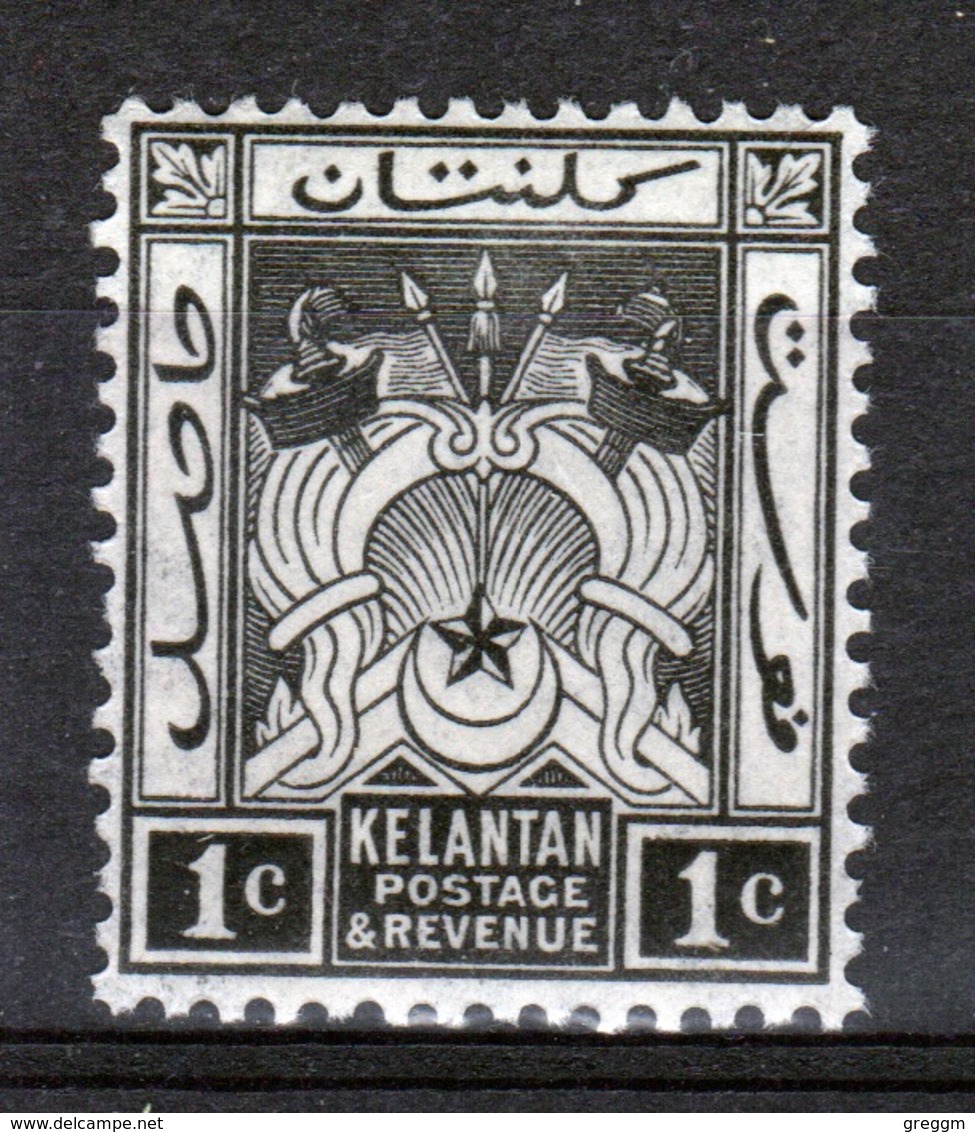 Malaya Kelantan 1921 One Cent Black Mounted Mint Stamp. - Kelantan