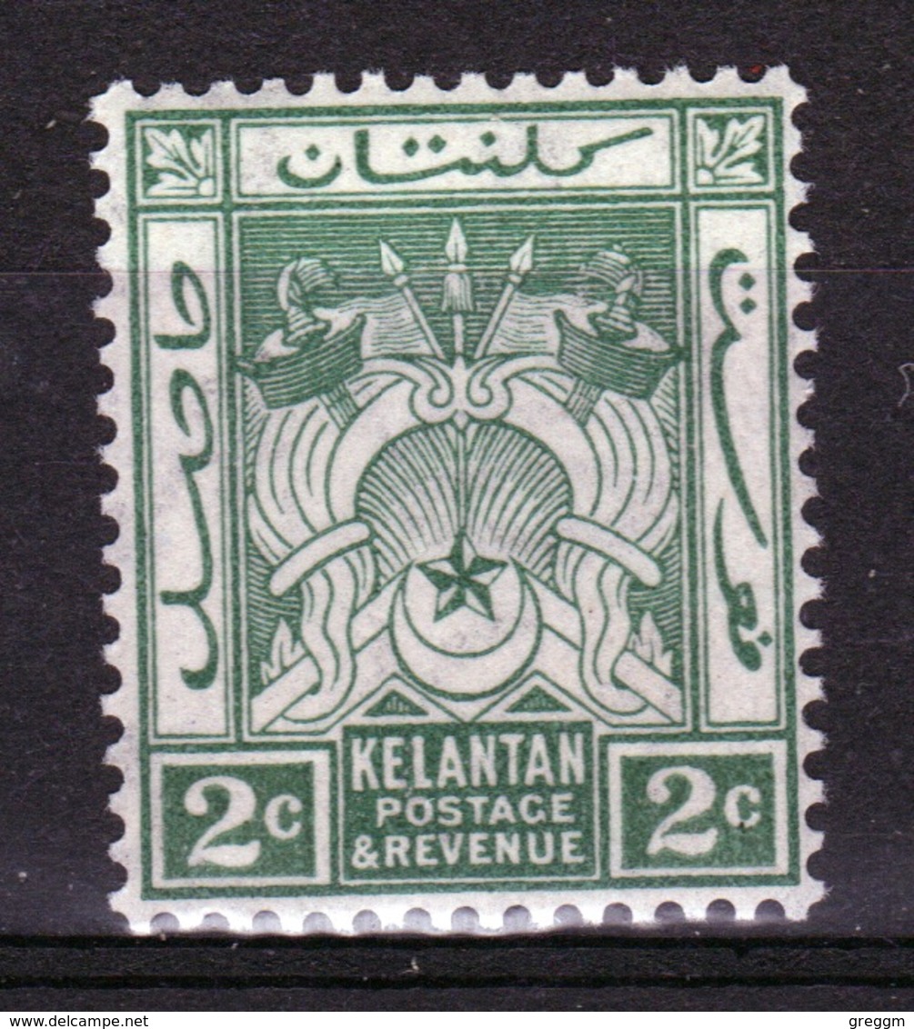 Malaya Kelantan 1921 Two Cent Green Mounted Mint Stamp. - Kelantan