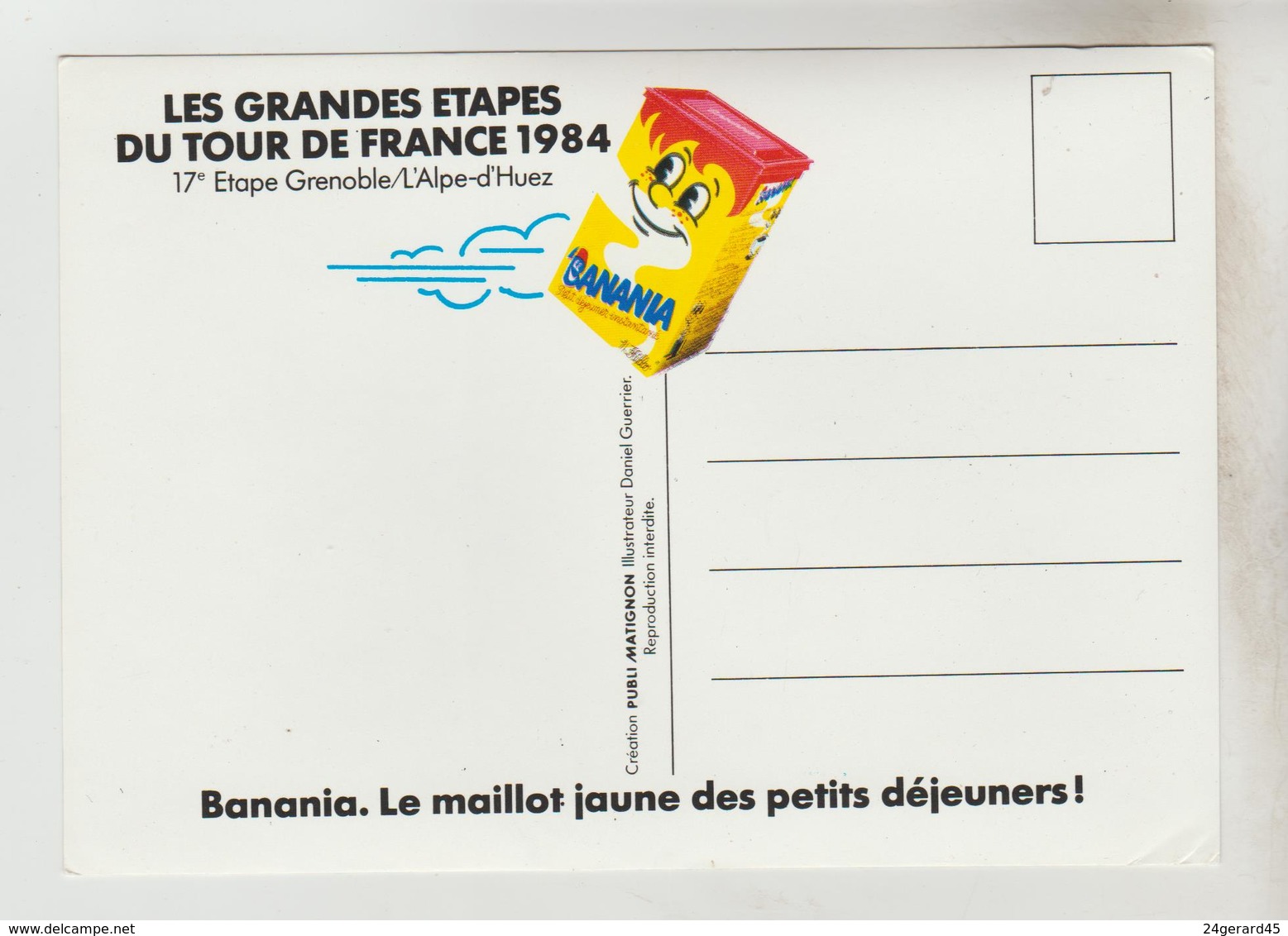 CPM  HUMOUR  CYCLISME TOUR DE FRANCE - 1984 Etape Grenoble L'Alpe D'Huez Pub BANANIA - Humour