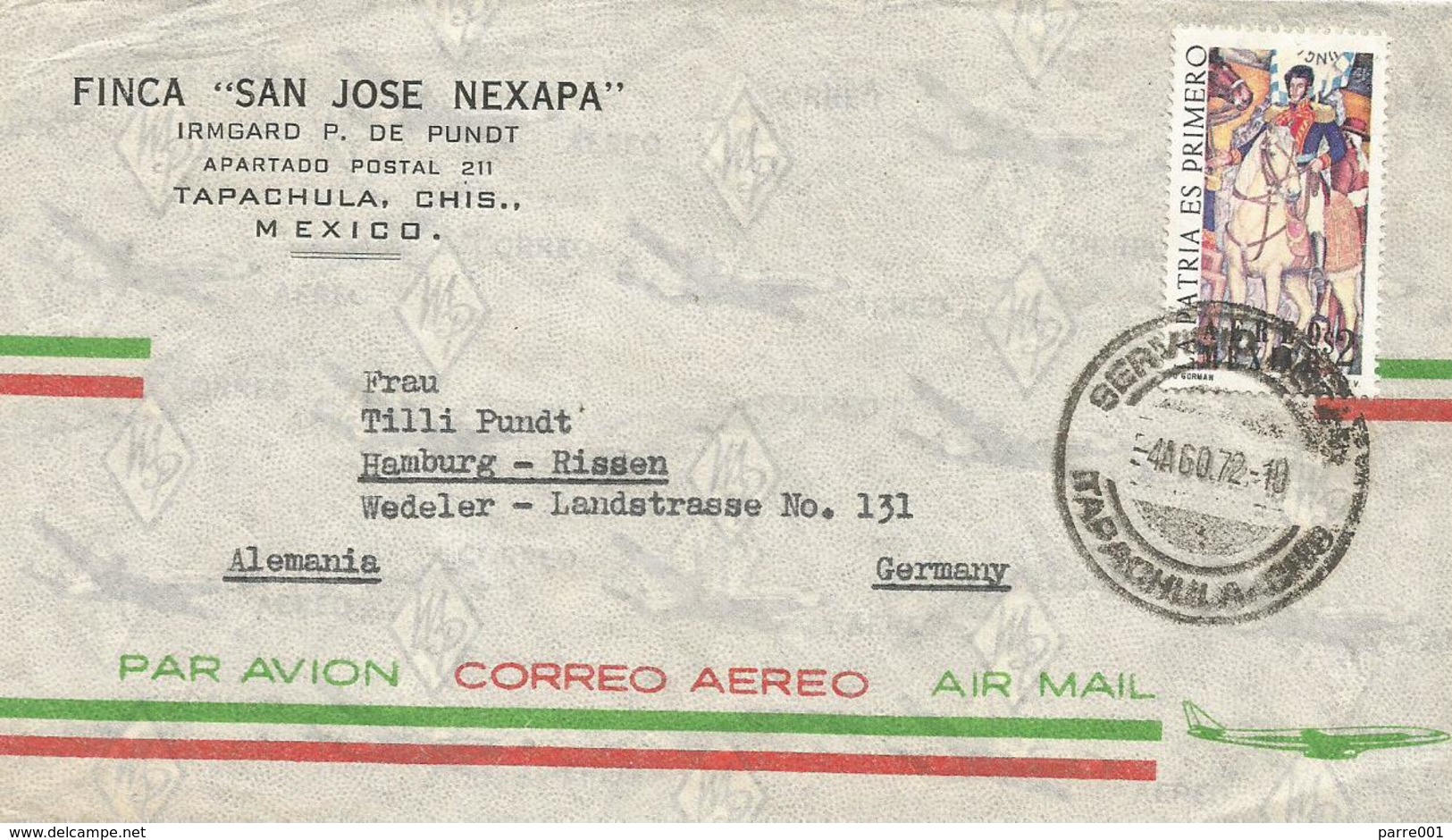 Mexico 1972 Tapachula General Vicente Guerrero Painting Cover - Mexico