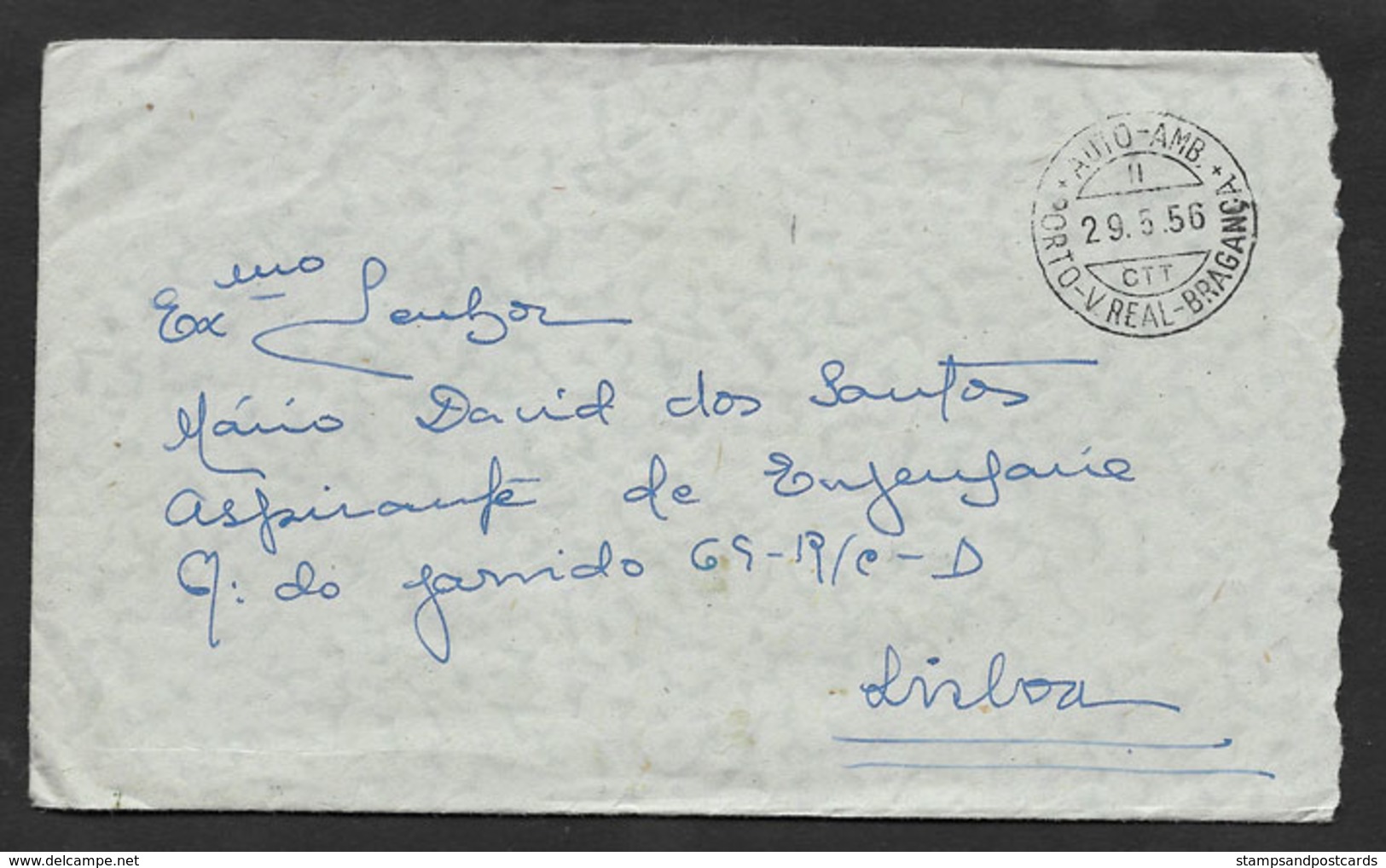 Portugal Lettre 1956 Ambulance Postal Ambulância Porto Vila Real Bragança TPO Postmark - Flammes & Oblitérations