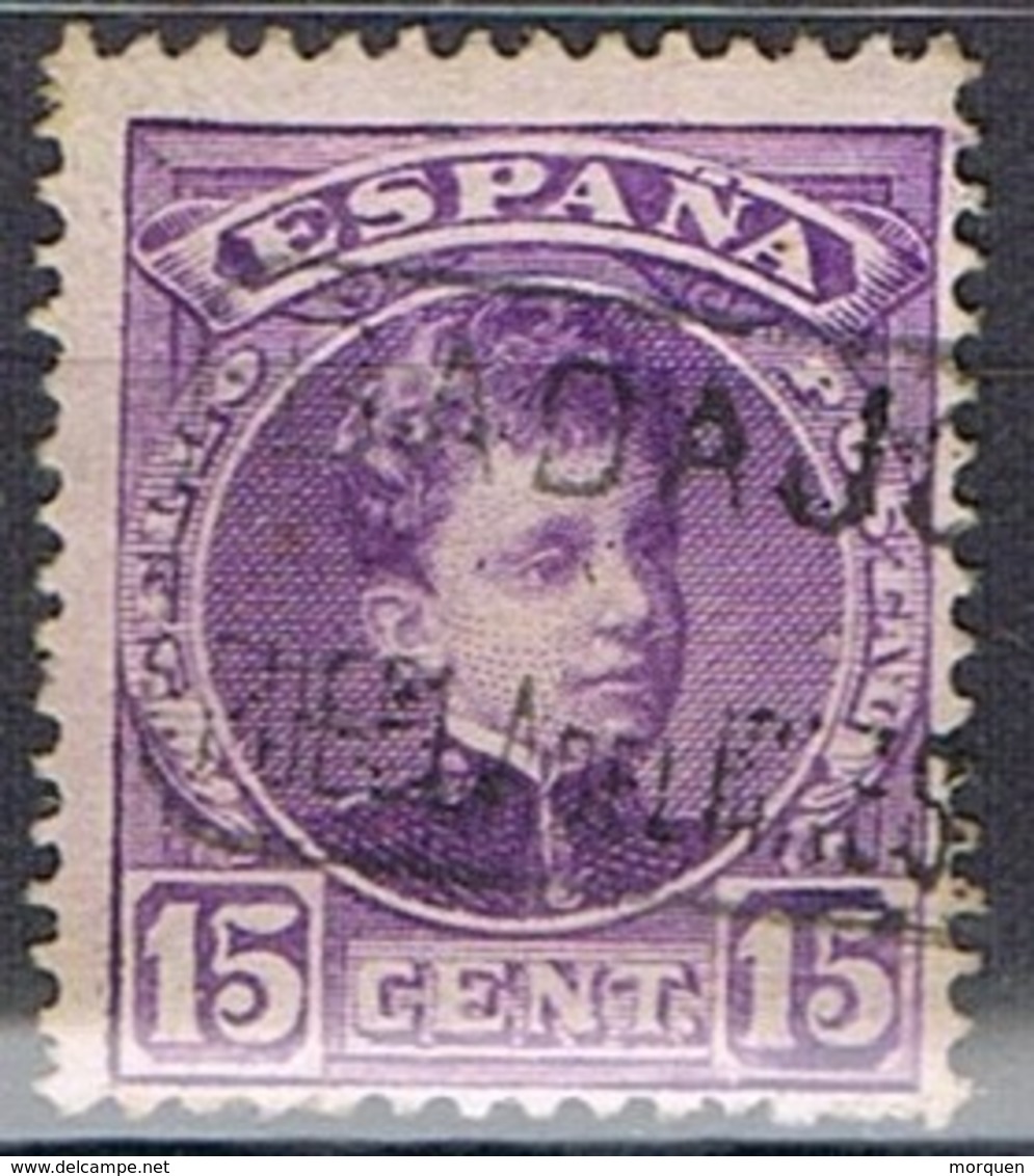 Sello 15 Cts Alfonso XIII, Carteria Oficial II PUEBLA Del MAESTRE (Badajoz), Num 246 º - Oblitérés