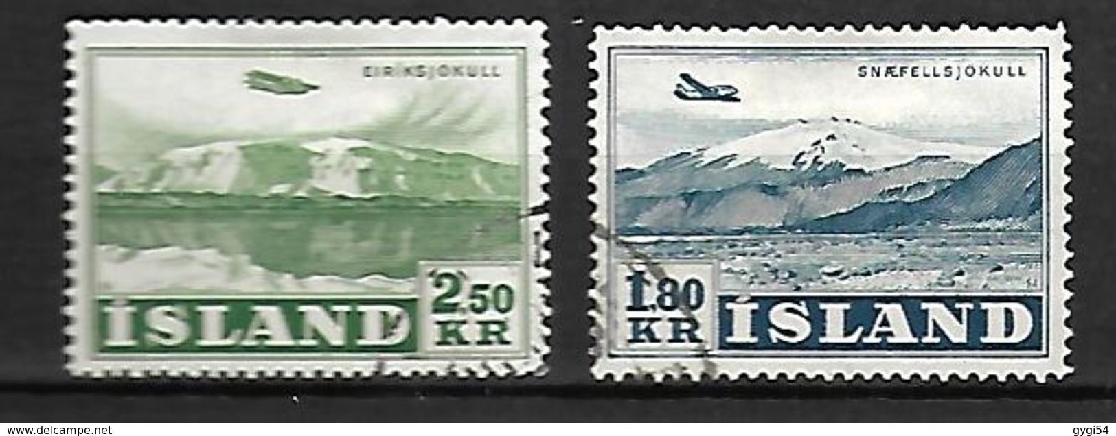 ISLAND 1952  Survols Des Glaciers  Cat Yt N°  27 Et 28 - Luchtpost