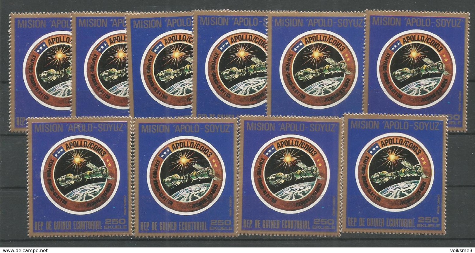 10x GUINEA - MNH - Space - Mision Apolo - Soyuz - Autres & Non Classés