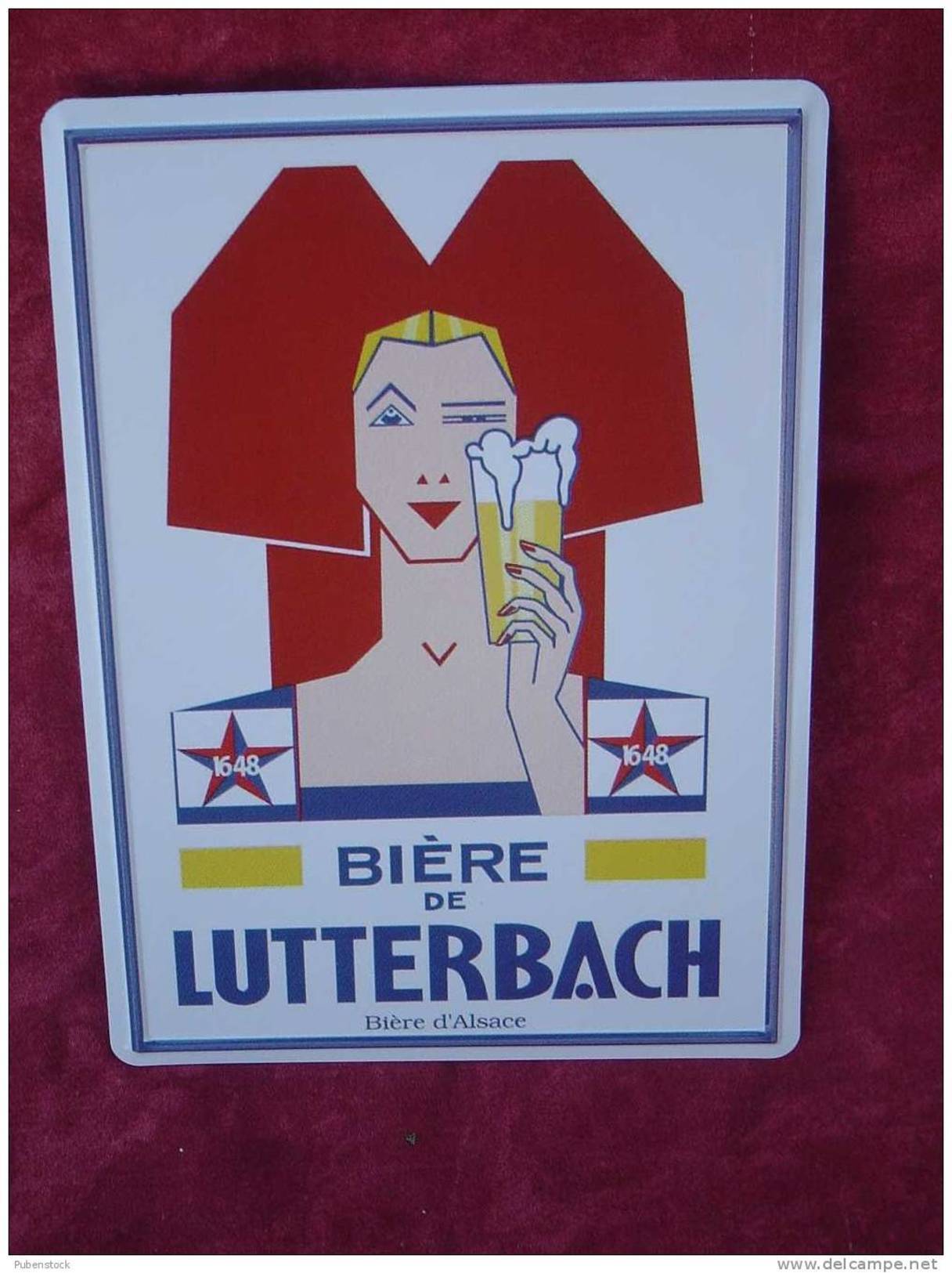 Plaque En Tôle "BIERE De LUTTERBACH" - Tin Signs (after1960)