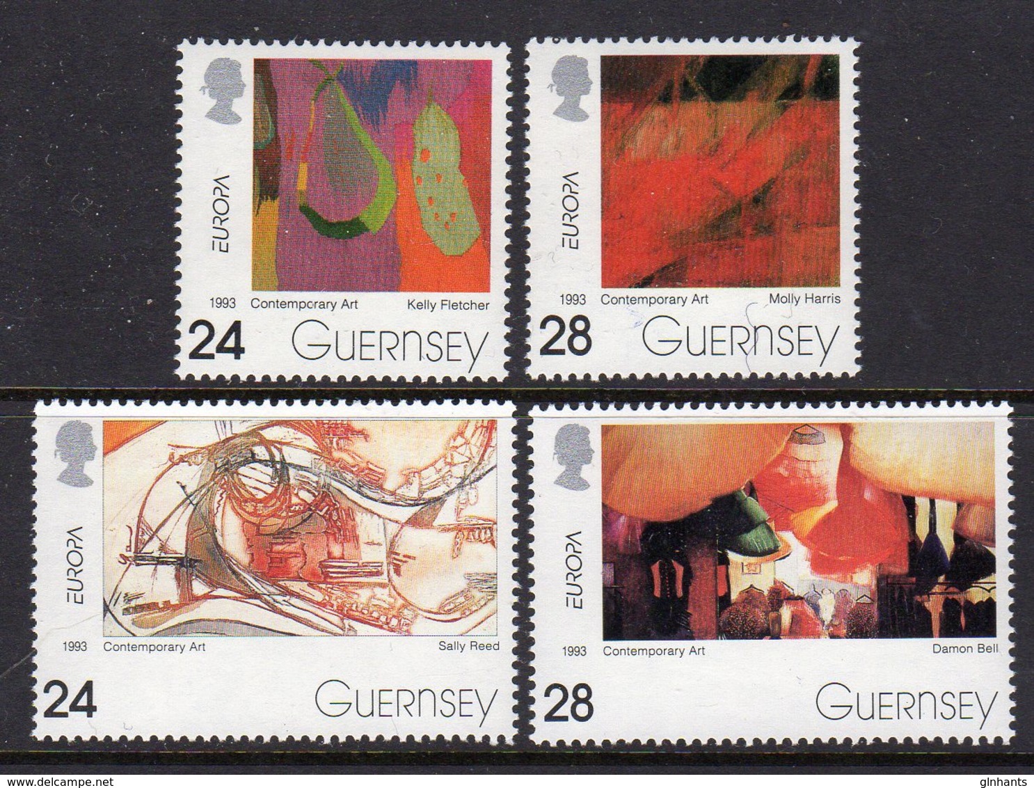 GUERNSEY - 1993 EUROPA CONTEMPORARY ART SET (4V) SG 607-610 FINE MNH ** - 1993