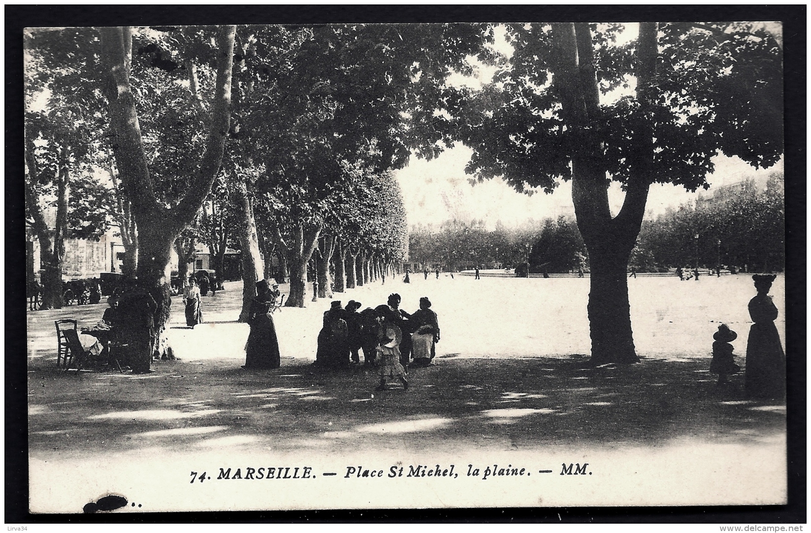 CPA ANCIENNE FRANCE- MARSEILLE (13)- PLACE ST-MICHEL EN ÉTÉ- LA PLAINE- BELLE ANIMATION GROS PLAN - Non Classés