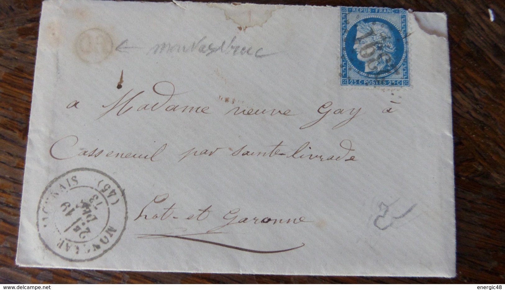 27.04.18_  LAC  De  Monclar-d'  Agenais (45), OR De Montastruc Sur N° 60 A Voir!!  Rare!! - 1849-1876: Période Classique