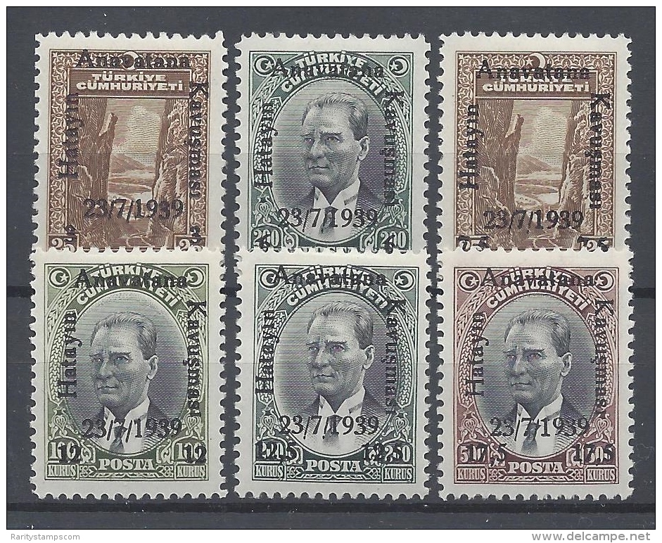 TUKEY 1939  RATTACHEMENT DU HAYAT N&ordm; 912/917 - Unused Stamps