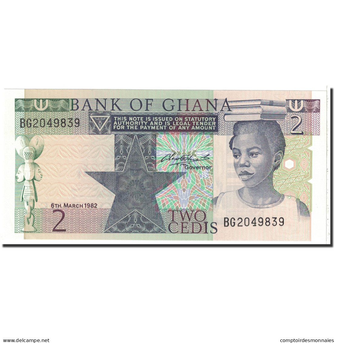 Billet, Ghana, 2 Cedis, 1982, 1982-03-06, KM:18d, NEUF - Ghana