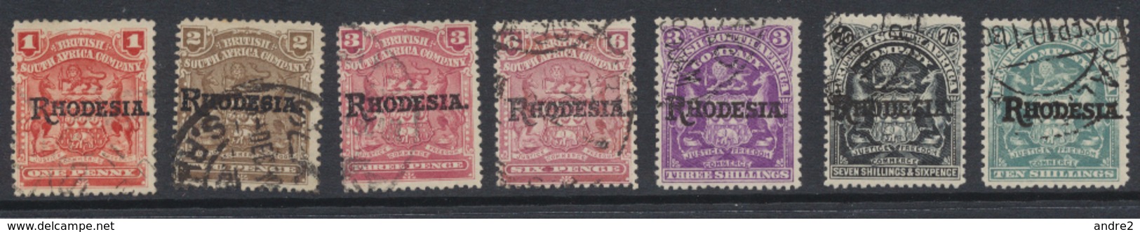 Rhodesie - Rhodesia 1909   1c, 2c, 3c, 6, 3/-, 7/6 Et 10/-  O  Oblit - Autres & Non Classés