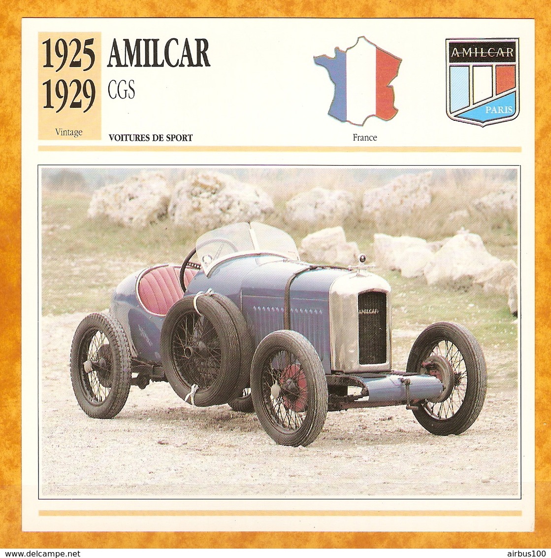 1925 FRANCE VIEILLE VOITURE AMILCAR CGS - FRANCE OLD CAR - FRANCIA VIEJO COCHE - VECCHIA MACCHINA - Voitures