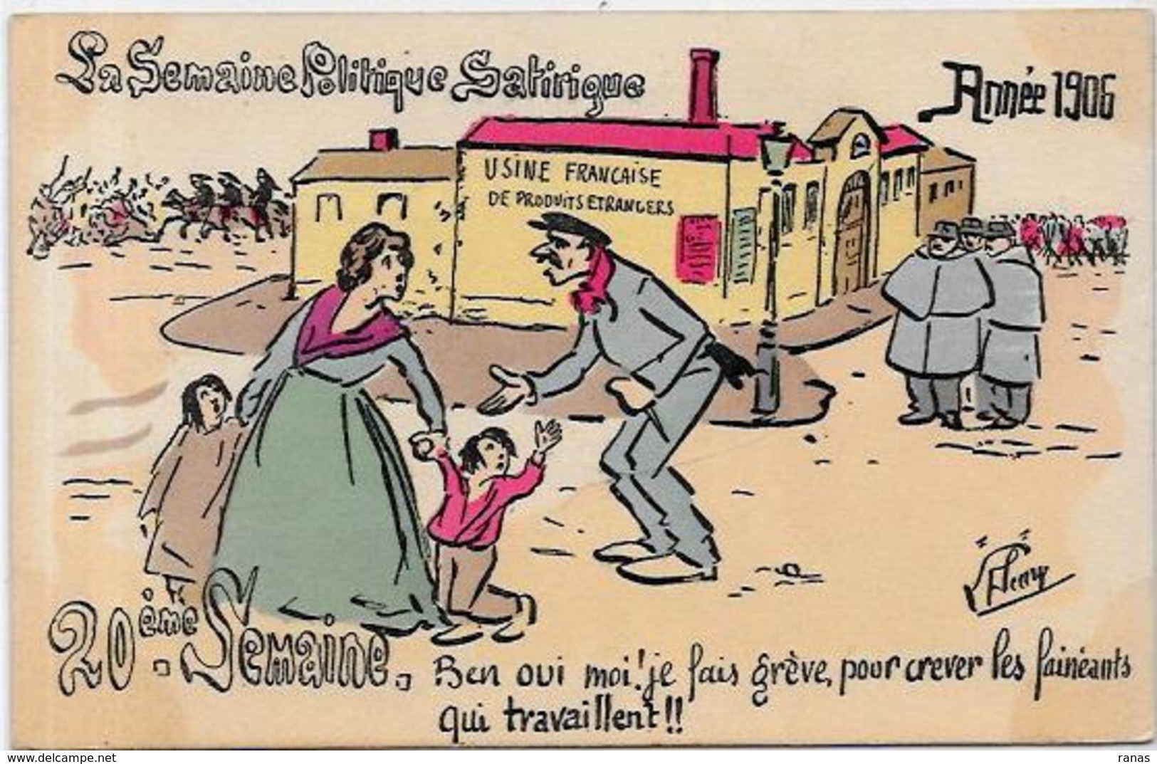 CPA FLEURY La Semaine Politique Satirique 1906 Non Circulé Grève - Philosophy