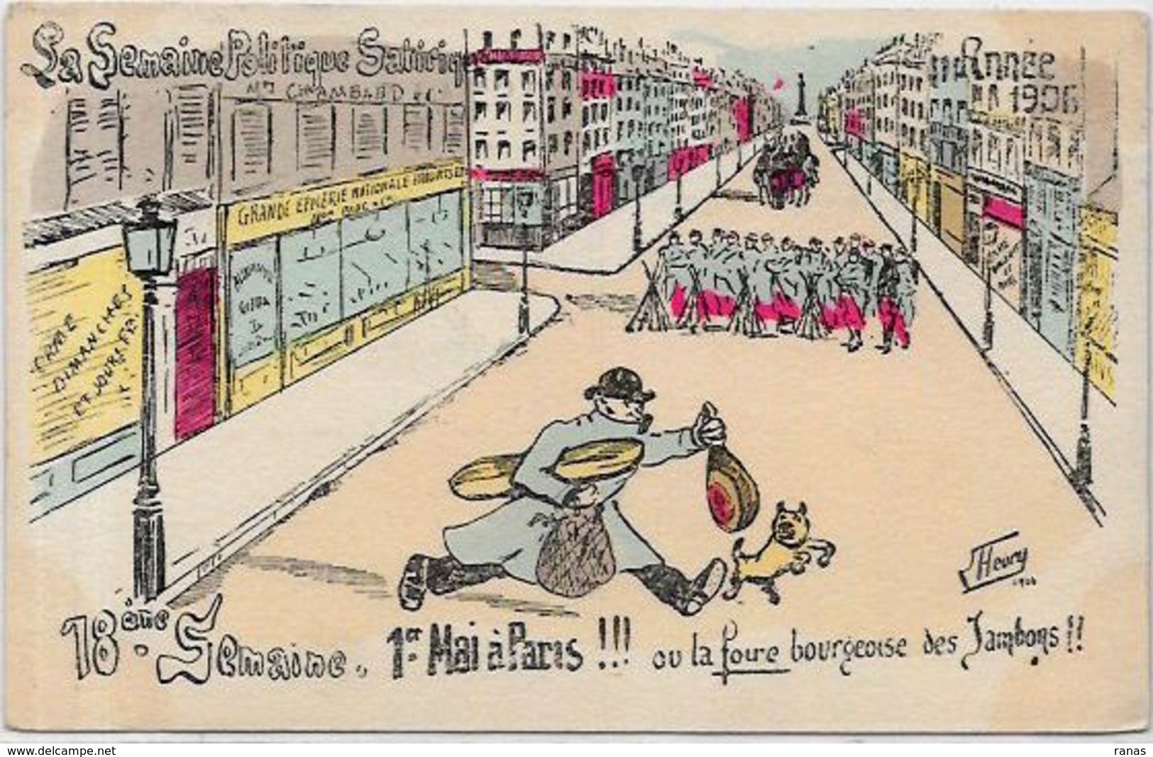 CPA FLEURY La Semaine Politique Satirique 1906 Non Circulé 1er Mai - Philosophie & Pensées