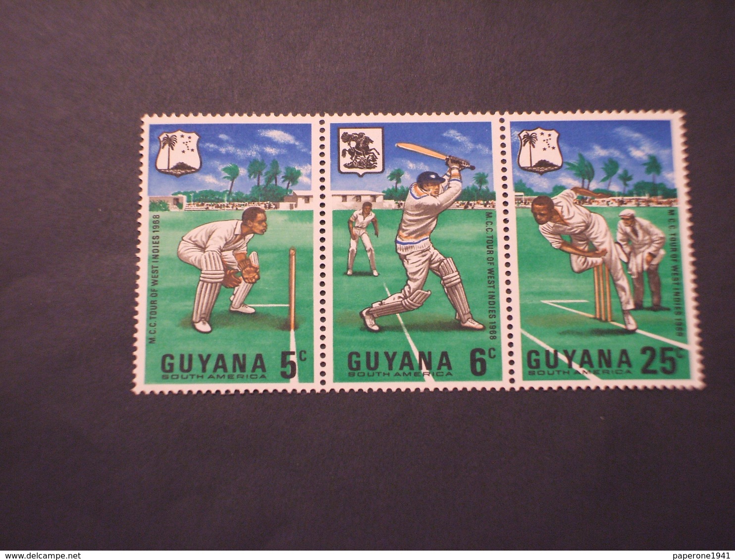 GUYANA - 1968 SPORT CRICKET 3 VALORI - NUOVI(++) - Guiana (1966-...)