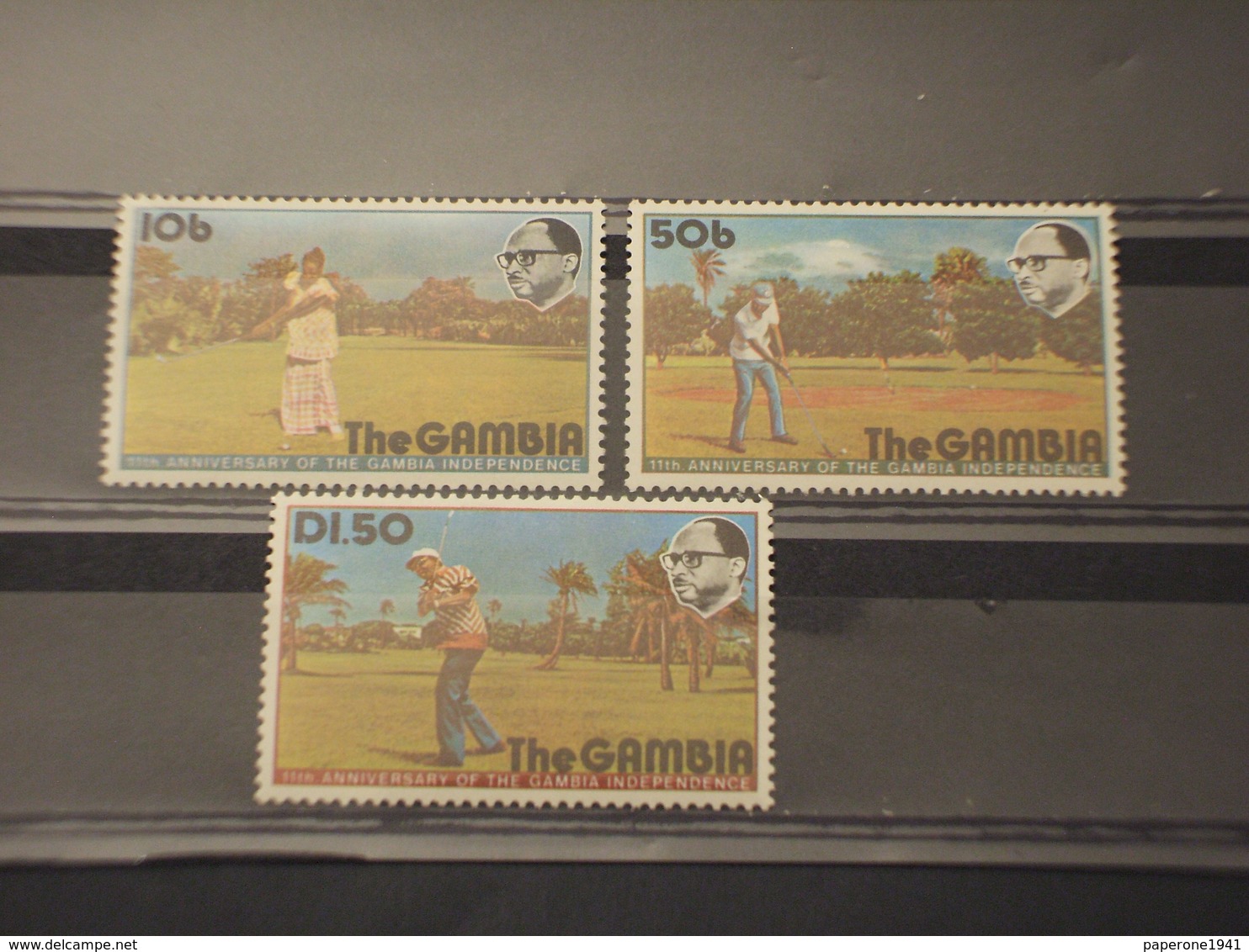 GAMBIA - 1976 SPORT GOLF 3 VALORI - NUOVI(++) - Gambia (1965-...)