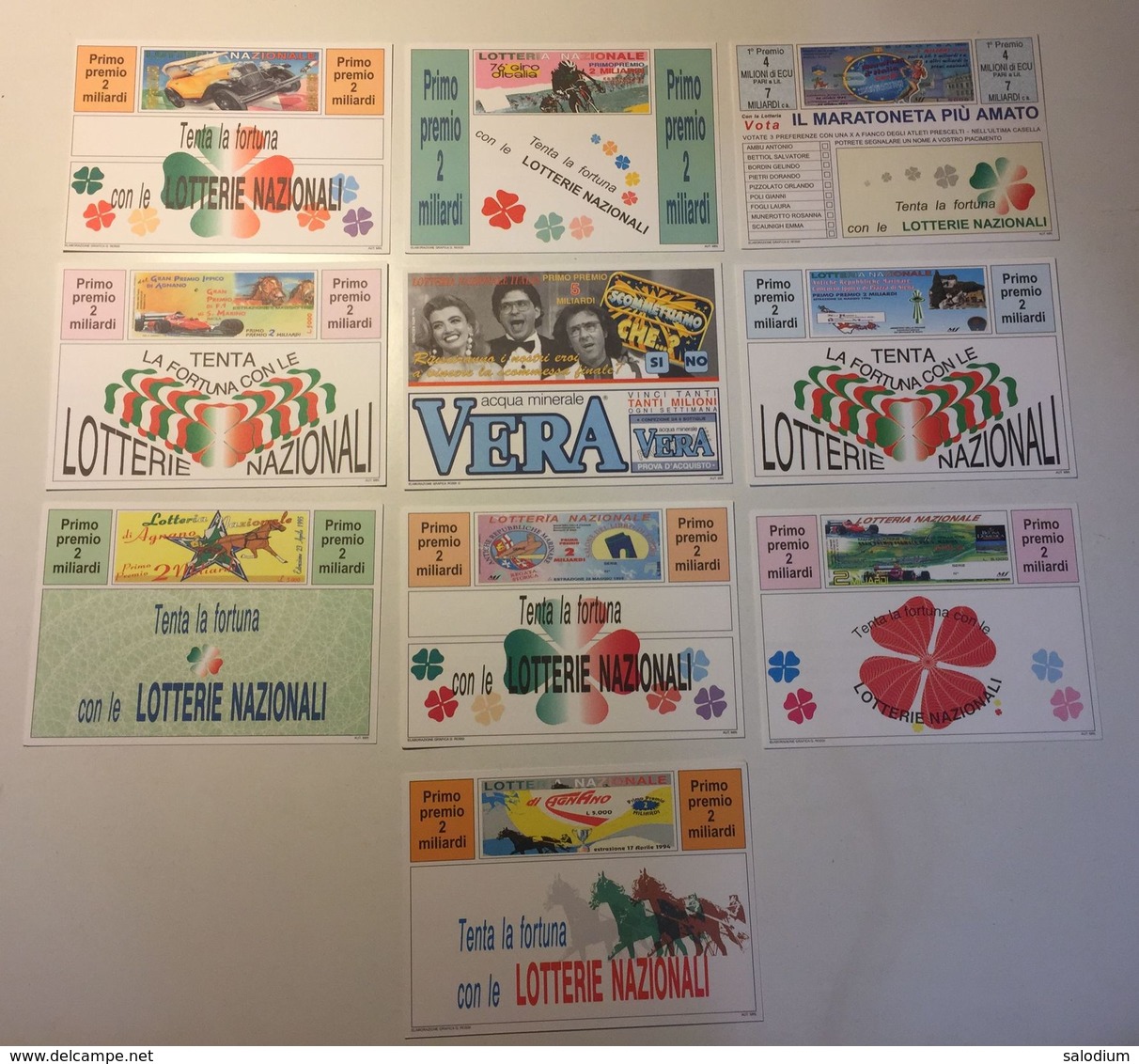 Lotto 10 Cartoline  - Lotteria Nazionale - Gioco - 5 - 99 Cartes