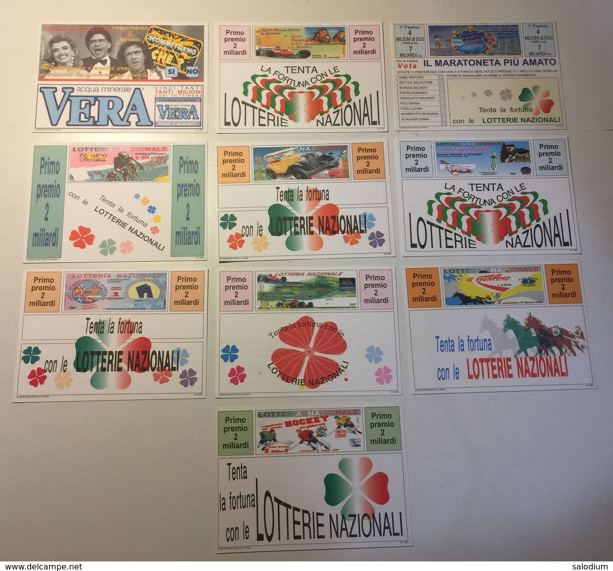 Lotto 10 Cartoline  - Lotteria Nazionale - Gioco - 5 - 99 Cartoline