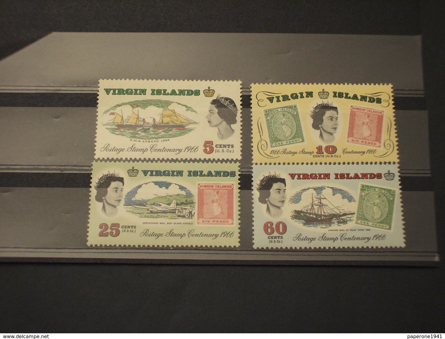 VIRGIN - 1966 100rio POSTE 4 VALORI - NUOVI(++) - British Virgin Islands