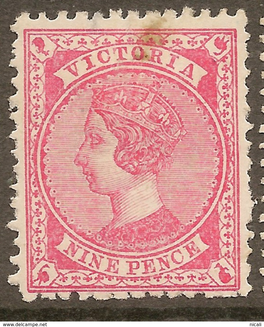 VICTORIA 1886 9d Carm-rose QV SG 320 HM* #AKZ266 - Mint Stamps