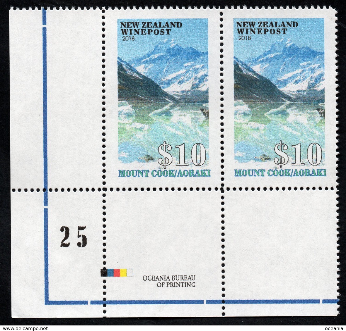 New Zealand Wine Post Mount Cook/Aoraki Corner Pair - Other & Unclassified